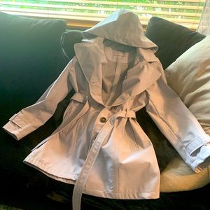 Grey hooded raincoat XL